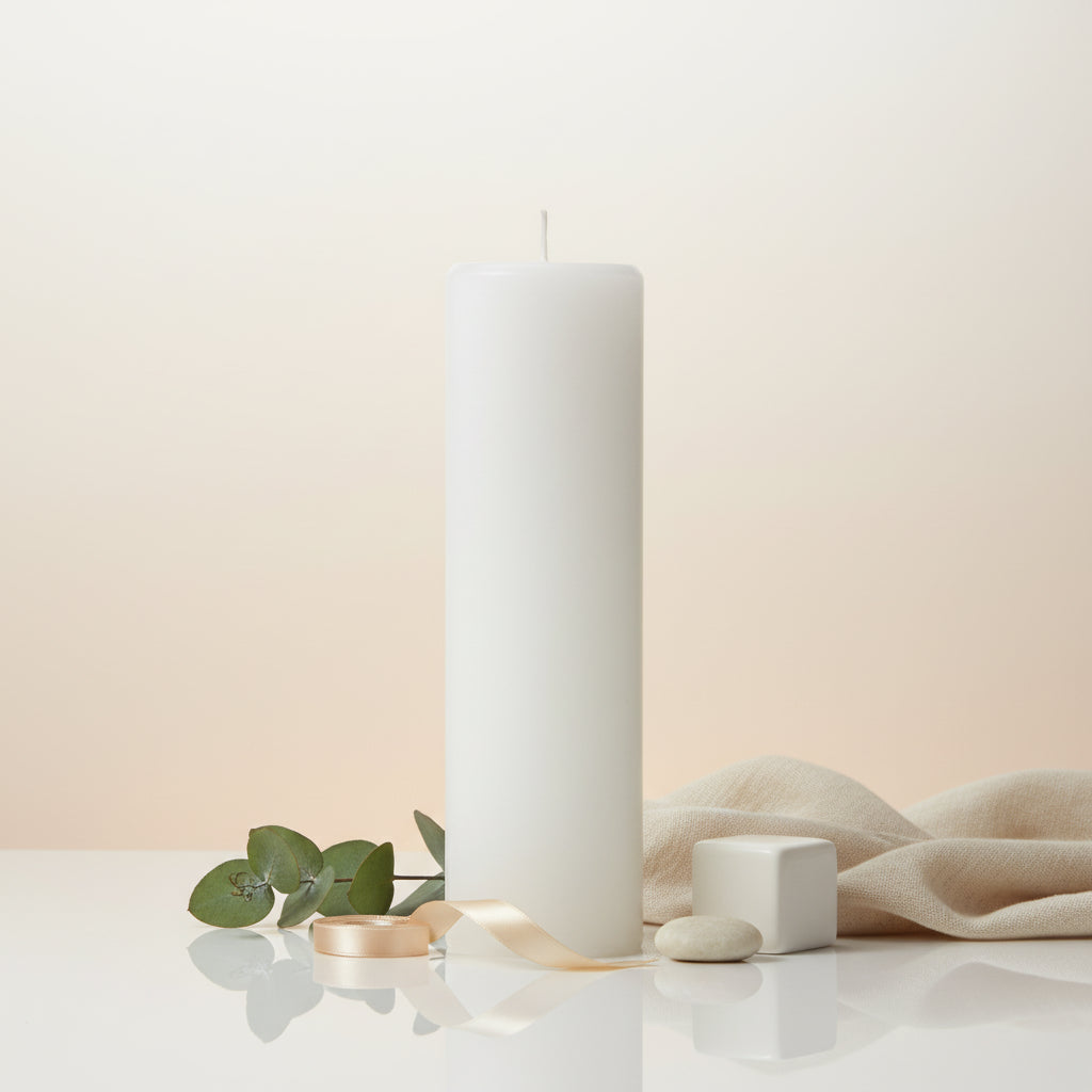 White Unscented Pillar Candle
